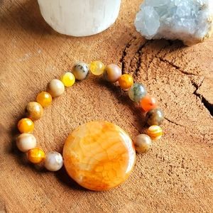 Carnelian Jasper Stretch Bracelet 7"